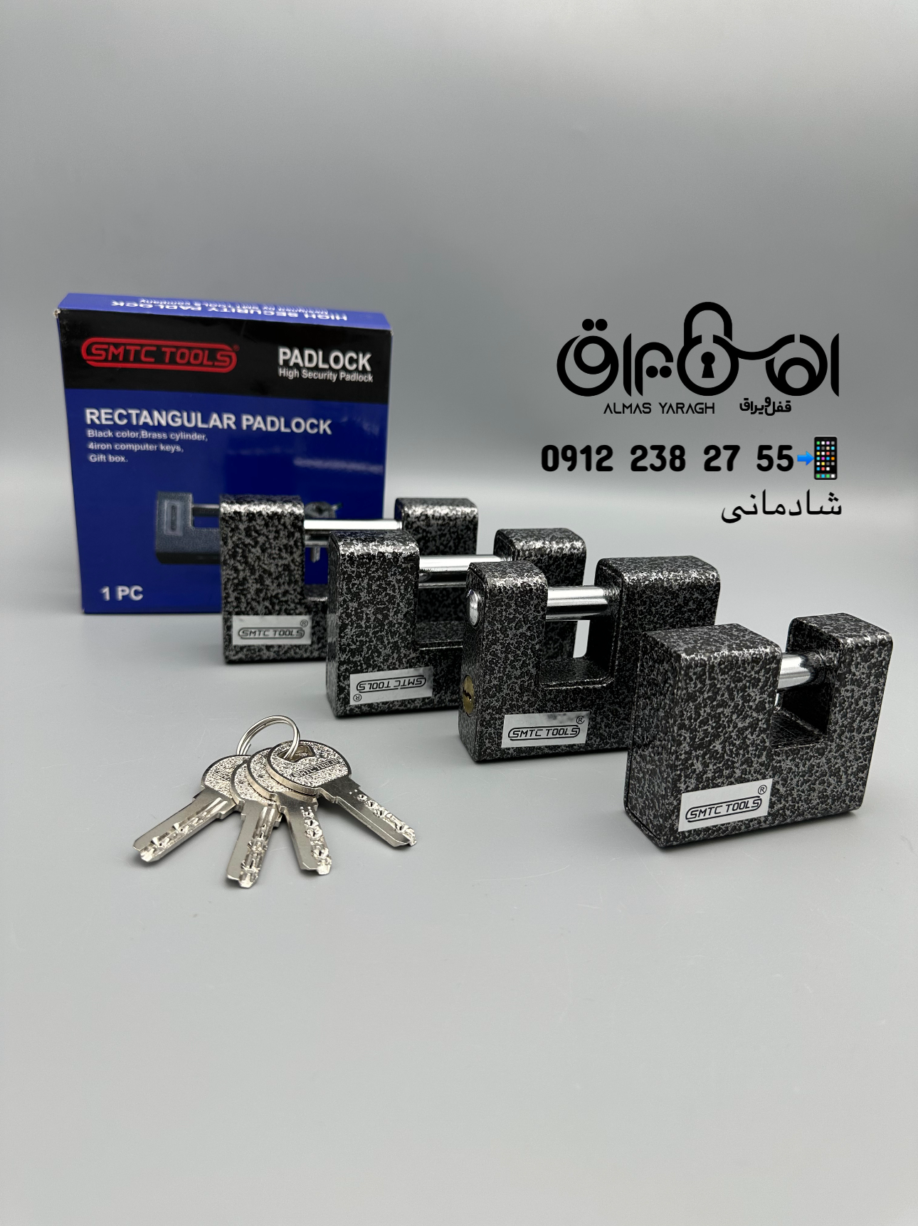  ⭐️قفل کتابی (چکشی) SMT ⭐️ سایز۷۰-۸۰-۹۰-۱۰۰⭐️ کلید و‌میله یکطرف-مغزی برنج-فنردار⭐️ کارتن :۴۸عدد قیمت