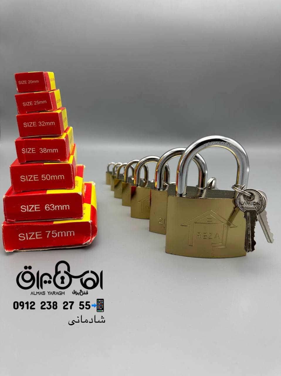 ⭐️ قفل آویز طلایی میله ضخیم⭐️