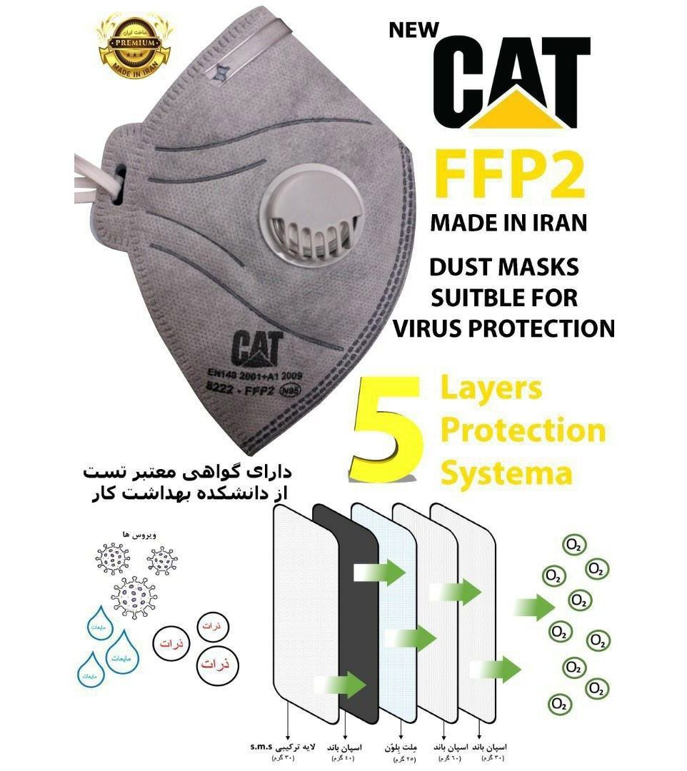 ماسک طوسی سوپاپدار CAT_FFP2