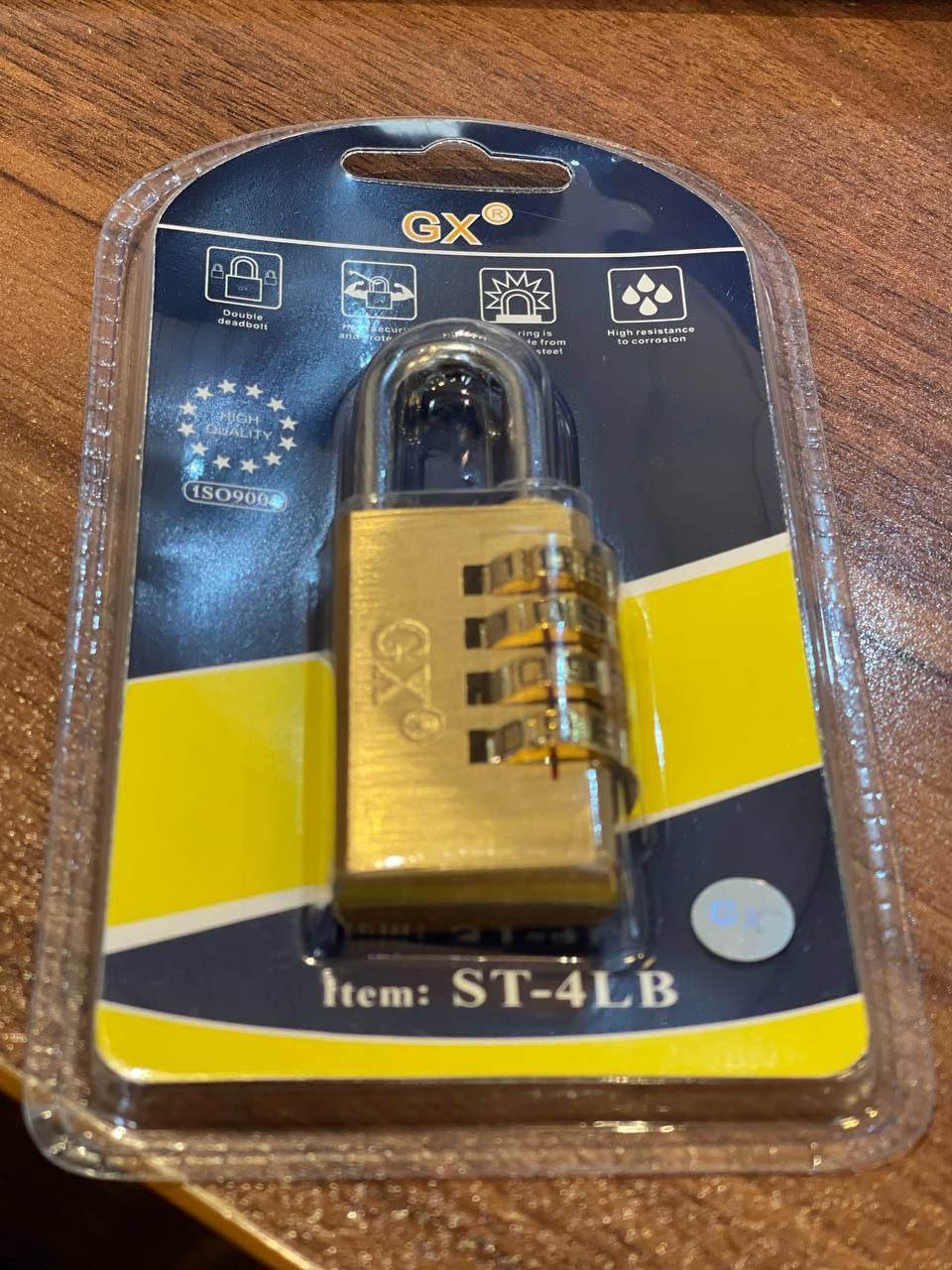 قفل آویز ۴رمز برنجیGX