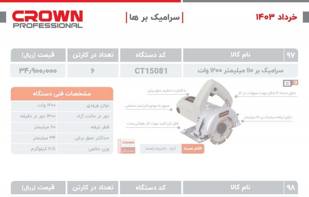 شیارزن تک تیغ ۱۵۰۸۱   کرون  