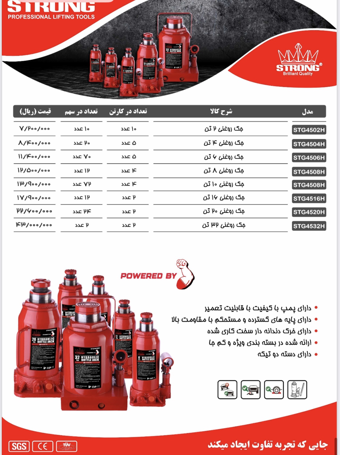 نماینده رسمی فروش محصولات #استرانگ #لیست قیمت دارای #درصد#تخفیف برای همکاران میباشد تلگرام https://t