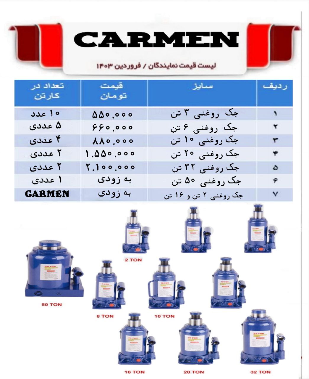 جک های استوانه ای کارمن