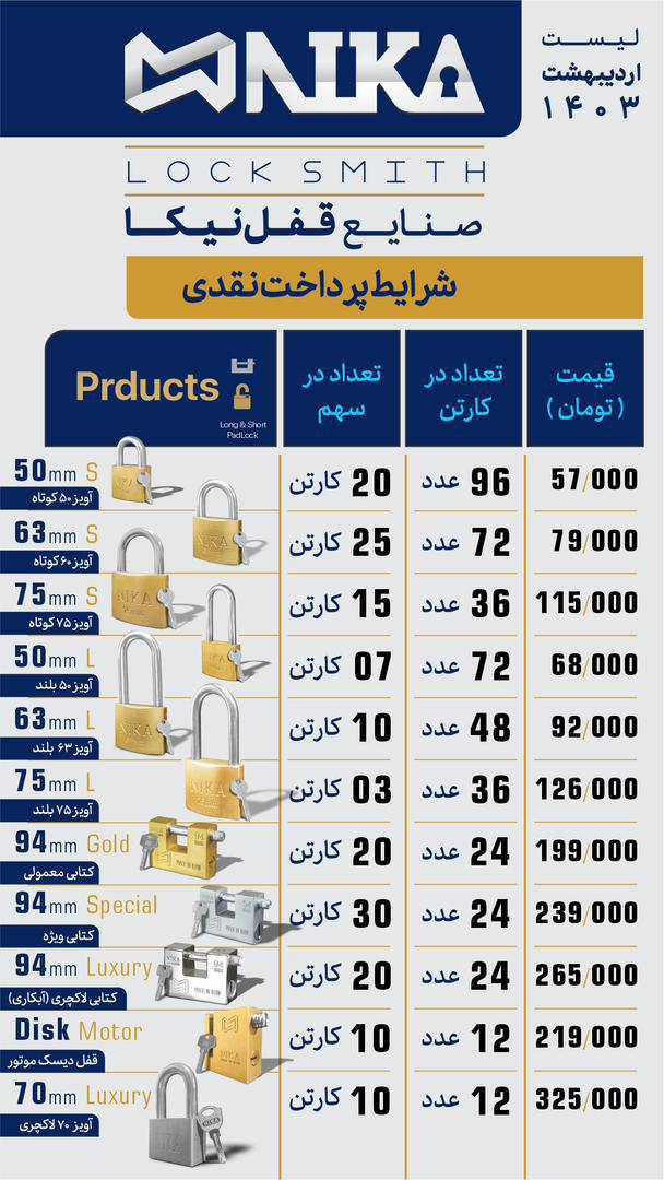 🟡 لیست قیمت نیکا