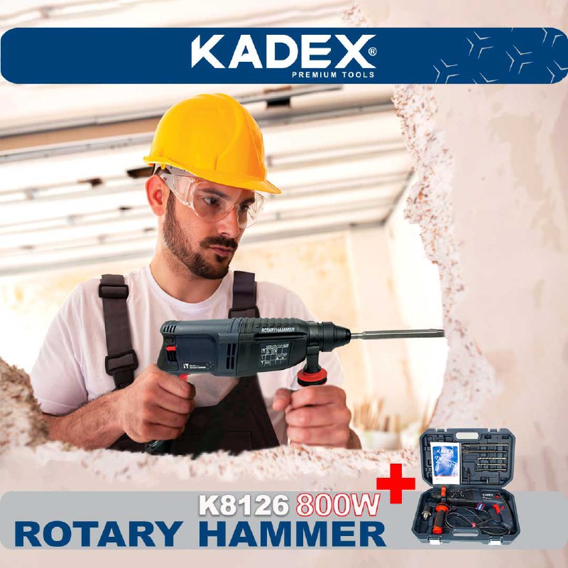 دریل بتن کن سه حالته چهار شیار800 وات صنعتی 26 میلیمتری کادکس KADEX - مدل K8126