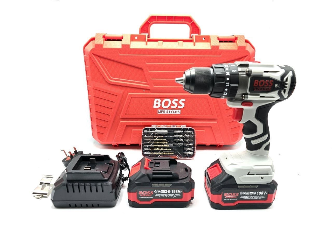 ⭐️ دریل شارژی چکشی ۱۹۸ ولت صنعتی ضد آب باس