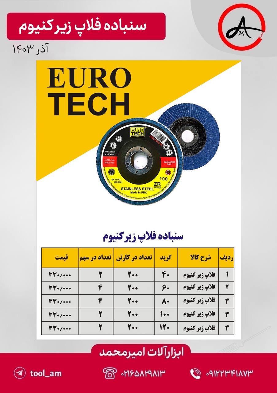 سنباده فلاپ زیر کنیوم یورو تک
