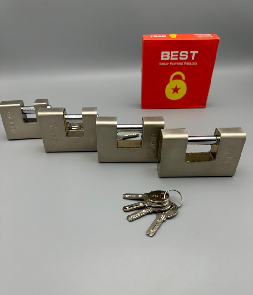  قفل کتابی روکشدار نیکل BEST فنرررر دار کلید ویژه ⭐️ مغزی کامل برنجی دارای ضمانت مرجوعی سایز 60=70=8