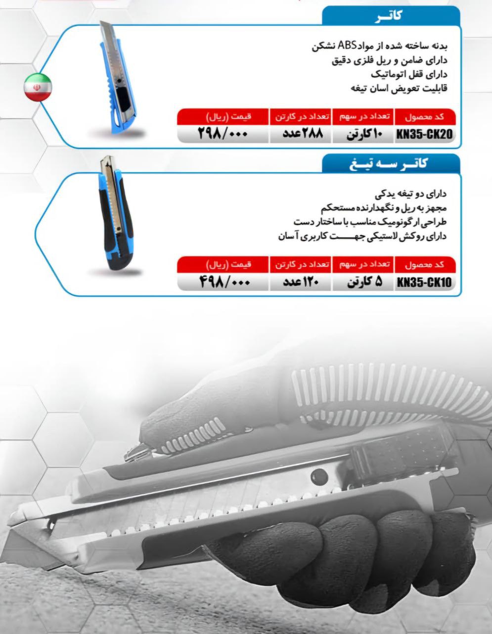 کاتر میکا ساخت ایران موجود میباشد