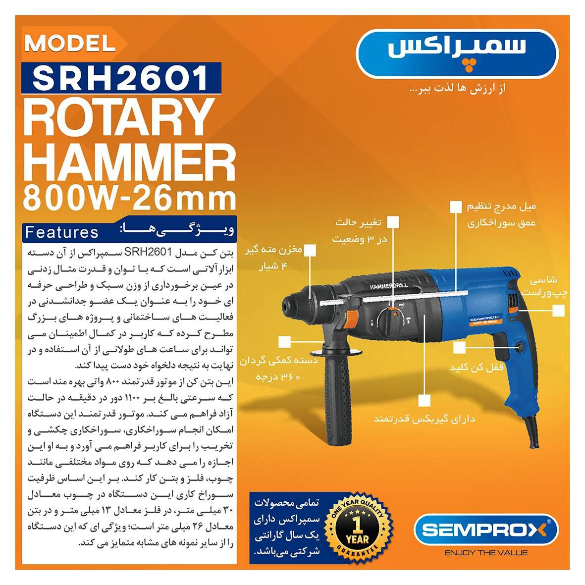  بتن کن۴ شیار سه کاره ۲۶ میلیمتری 
