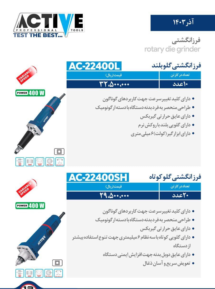 فرز انگشتی گلوبلند و گلو کوتاه اکتیو موجود شد و آماده توزیع میباشد 