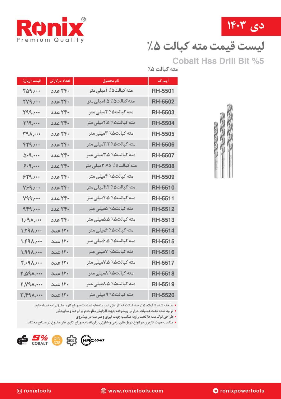 لیست قیمت دی ماه 1403