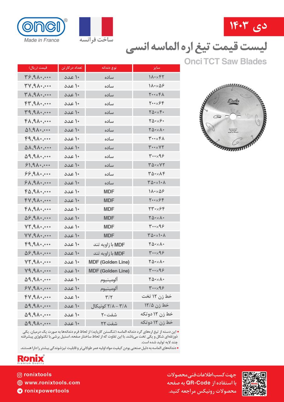 لیست قیمت دی ماه 1403