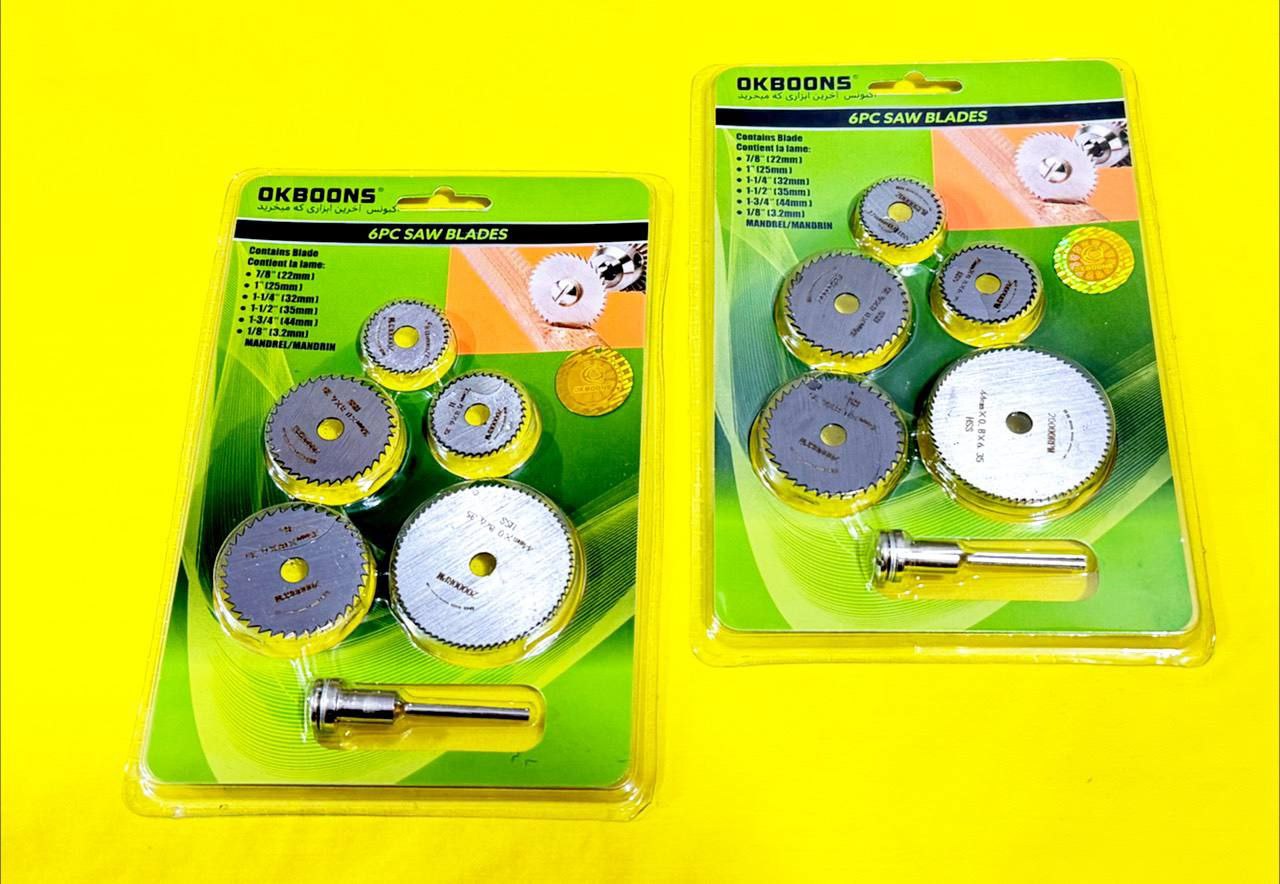  هوالرزاق فروش ويژه ⏳درجا كارت كش تيغ برش فرز انگشتي ودريل٦عددي OKBOONS ‼️مناسب برشكاري چوب وفلز ‼️م