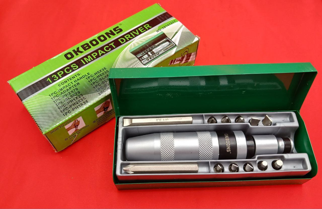 ⭕️پیچ گوشتی تقه ای ۱۳ پارچه جعبه فلزي 