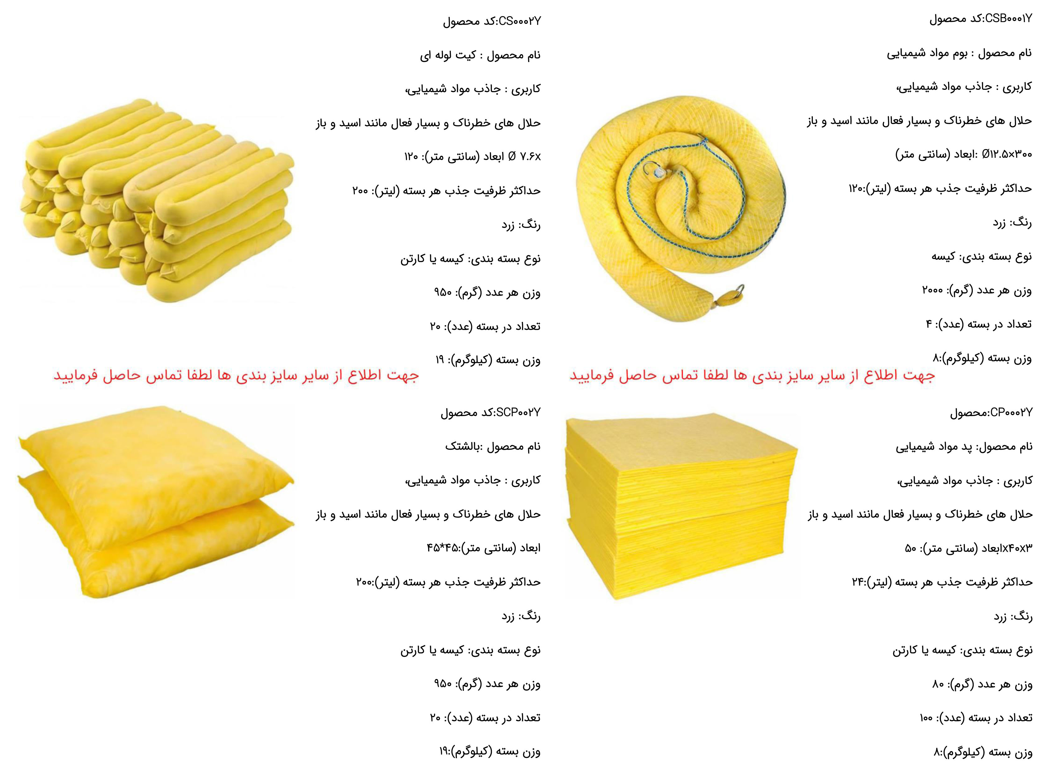 اسپیل کیت جاذب مواد شیمیایی