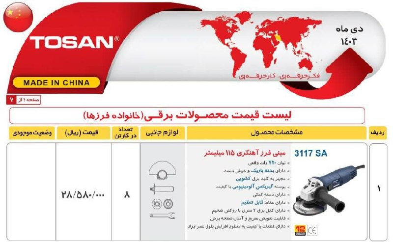 مینی فرز۷۲۰وات توسن 