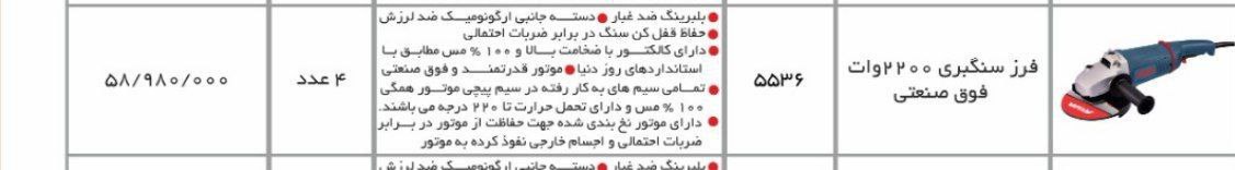 فرز سنگبری ۲۲۰۰وات  اروا  