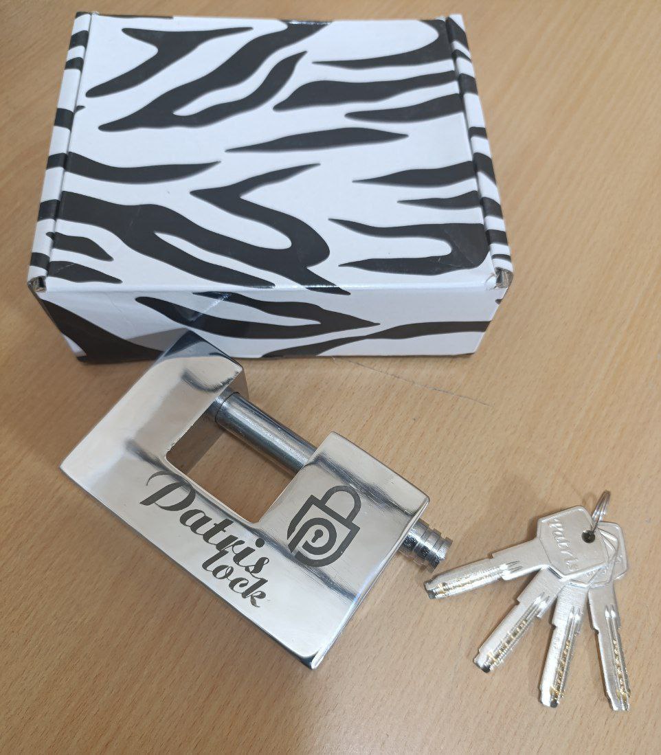  قفل کتابی 110 فولادی پاتریس کلید سیزایی/کلید مغزی برنجی ضد اسید ضد برش/با ضمانت دارای در پوش قفل شو