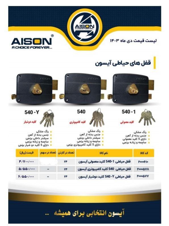 ⭕️قفل حیاطی مارک ایسون 