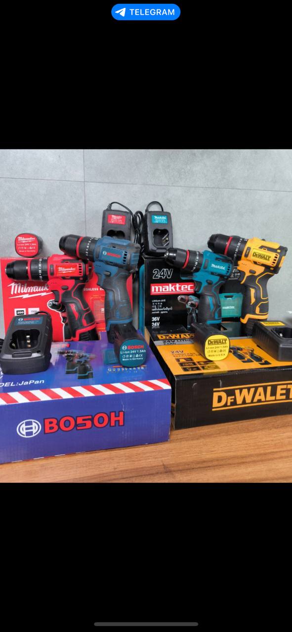 شارژی ۲۴ ولت طرح دیوالت ، ماکیتا ، میلواکی،بوش