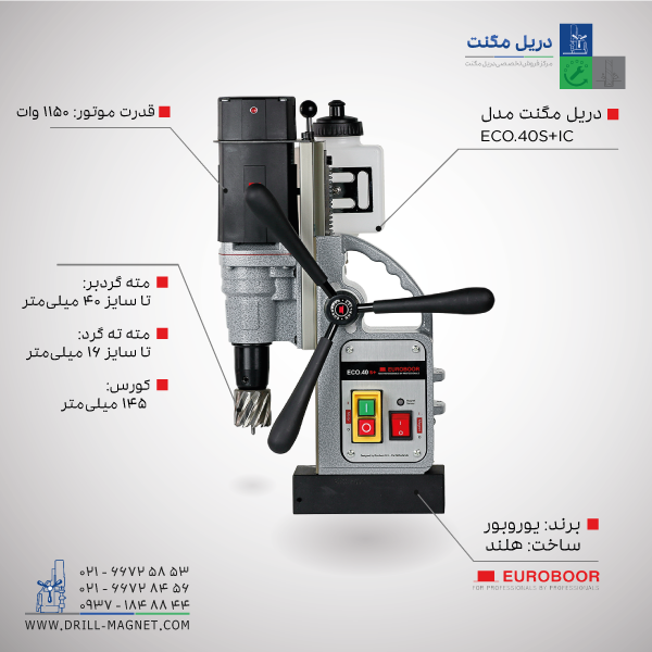 دریل مگنت ۴۰ یوروبور مدل ECO.40S+/IC