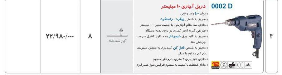  دریل ۱۰ اچاری  توسن 
