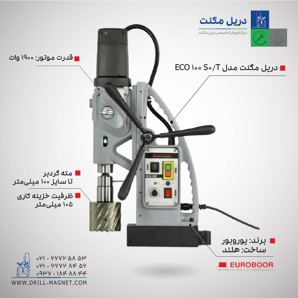 دریل مگنت یوروبور مدل ECO.100S+/T