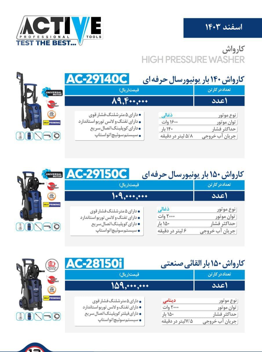 کارواش هاب ۱۴۰ و ۱۵۰ بار یونیورسال و دینامی اکتیو موجود شد و آماده توزیع میباشد 