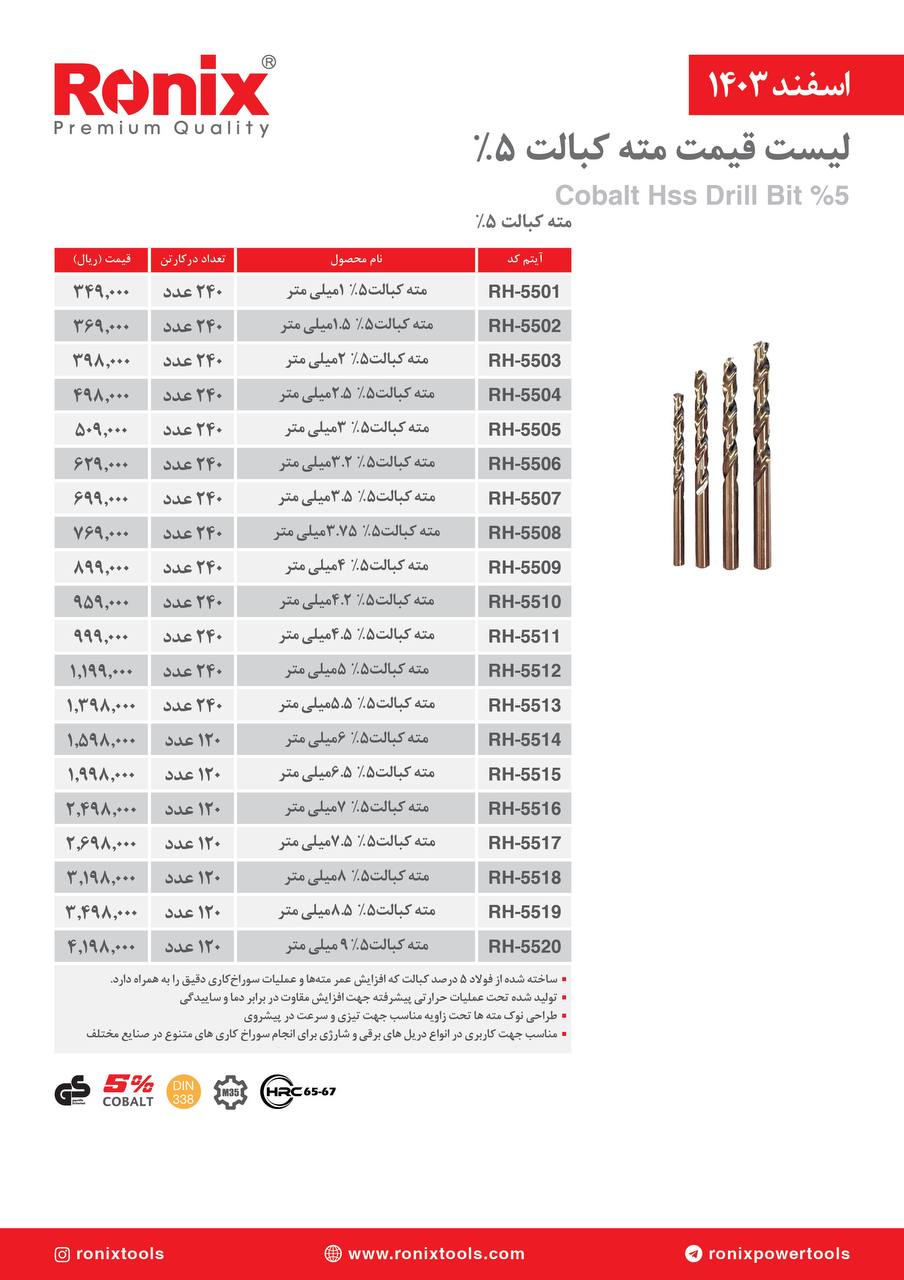 لیست قیمت اسفند 1403