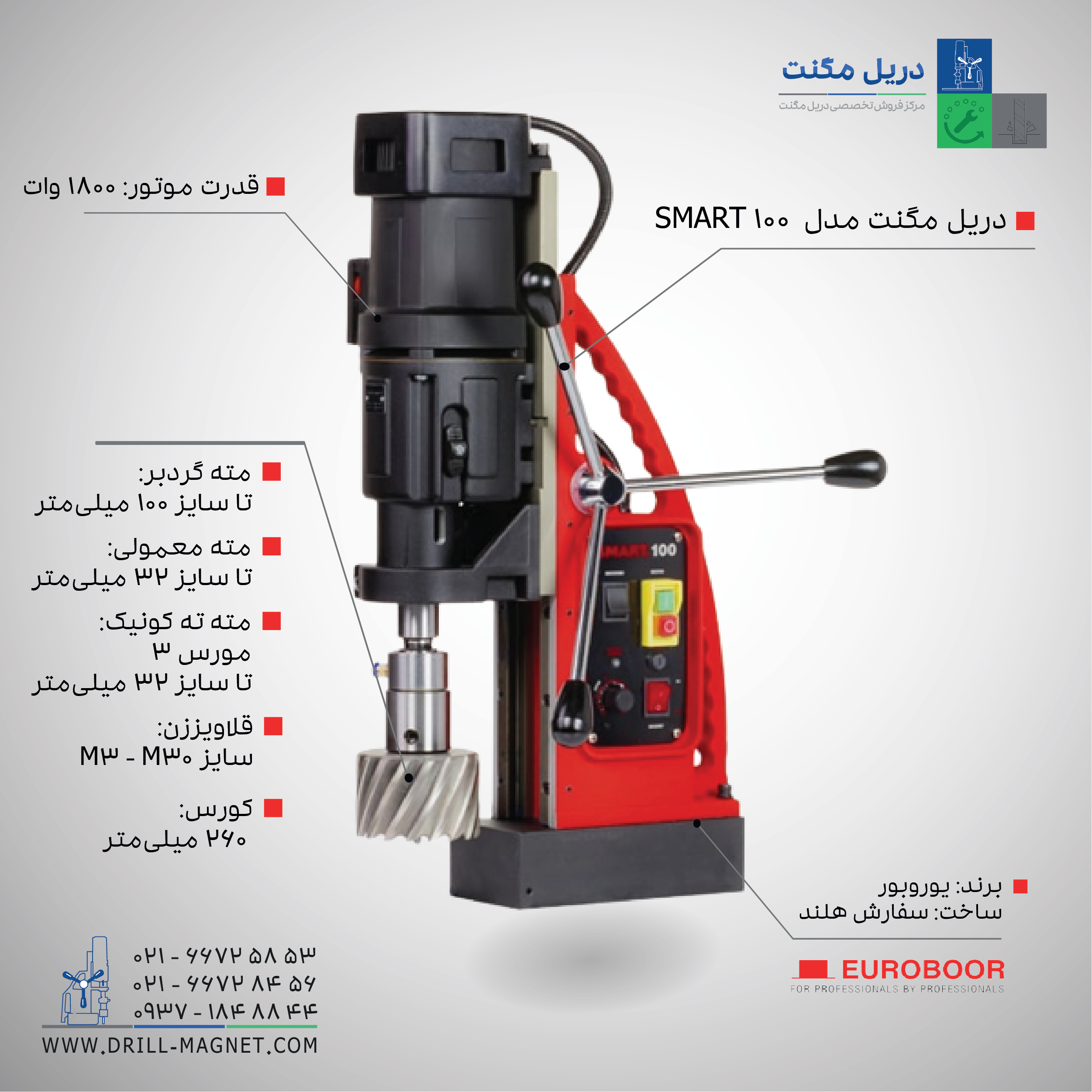 دریل مگنت ۱۰۰ یوروبور مدل SMART.100