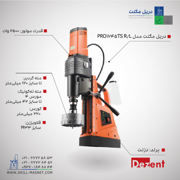 دریل مگنت PRO 1245TS R/L دزنت