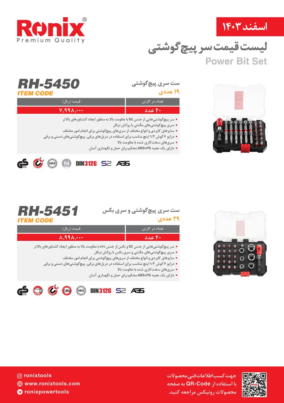 لیست قیمت اسفند 1403