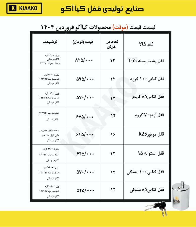  ⭐️پخش دست اول محصولات قفل کیاکو⭐️ قفل کتابی سایز ۸۵و۱۰۰ قفل پشت بسته قفل استوانه قفل موتور کیفیت عا