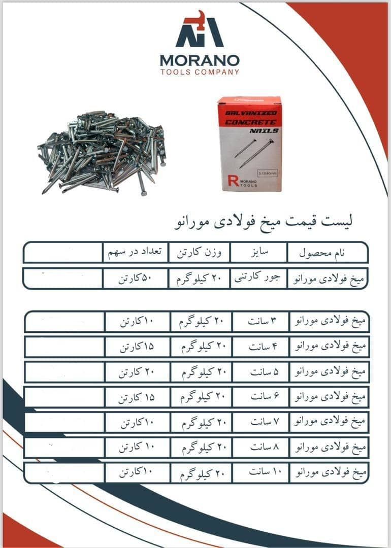 میخ فولادی مورانو