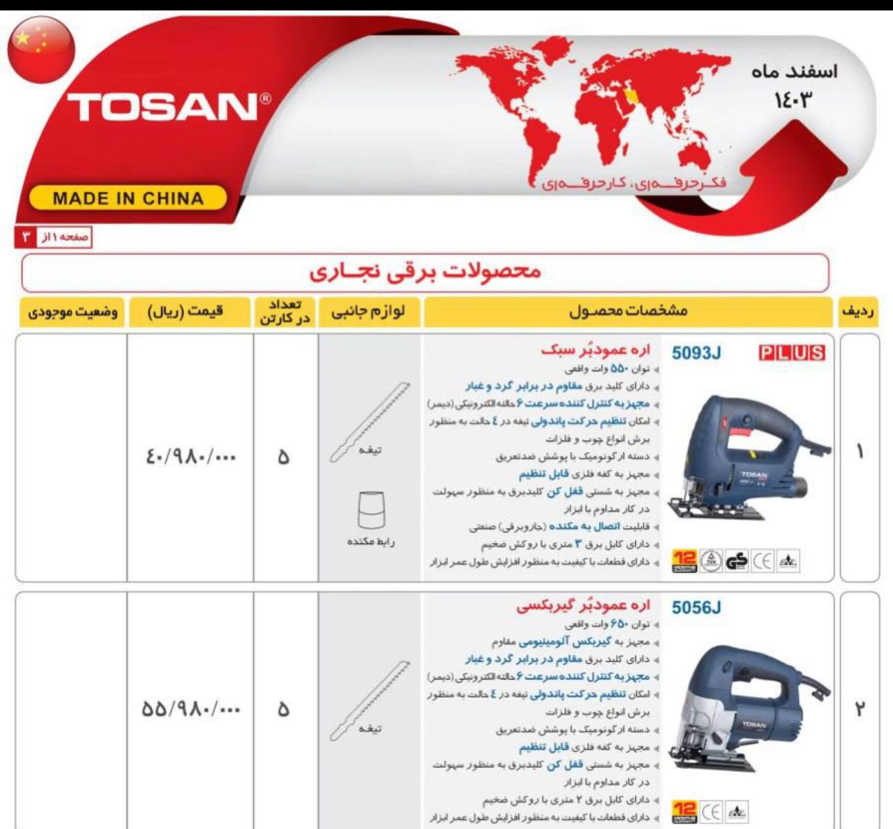 عمود بر توسن در دو مدل 
