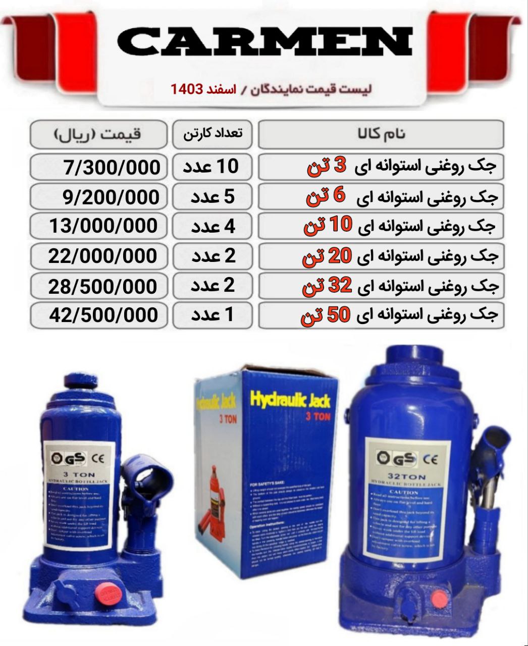 جک های بطری روغنی 