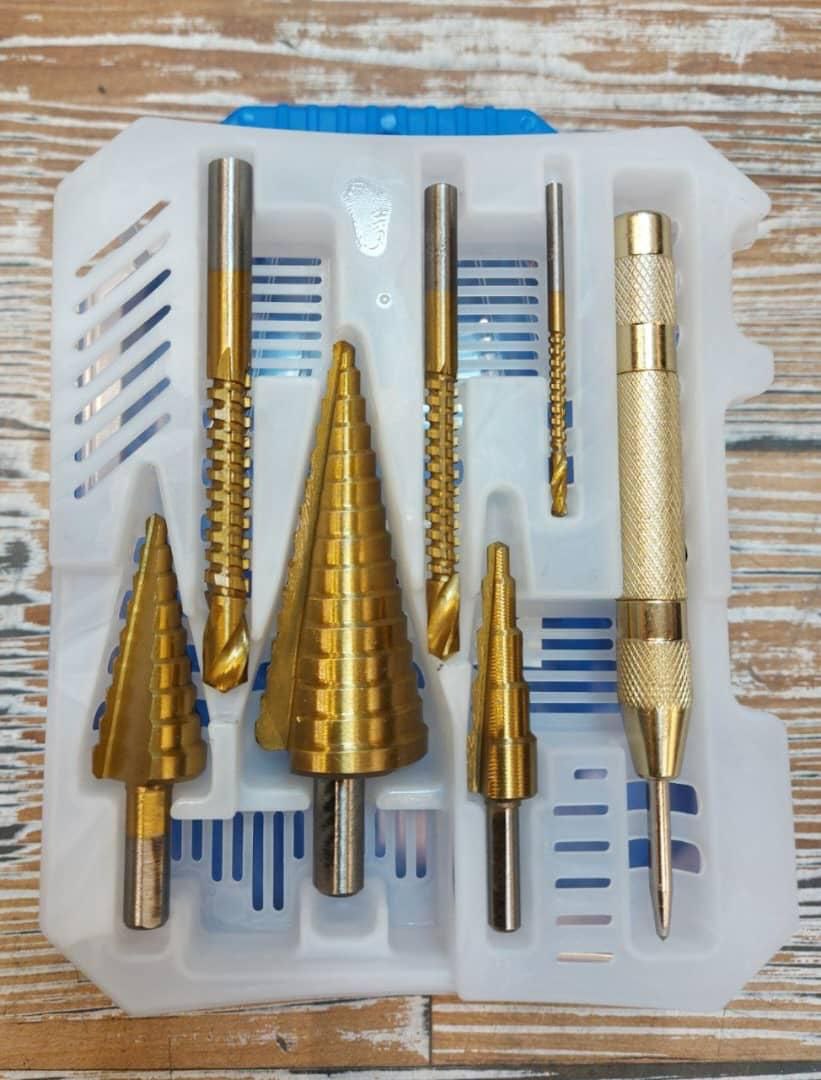 مجموعه ۷ عددی مته کاجی و مته برش و سنبه