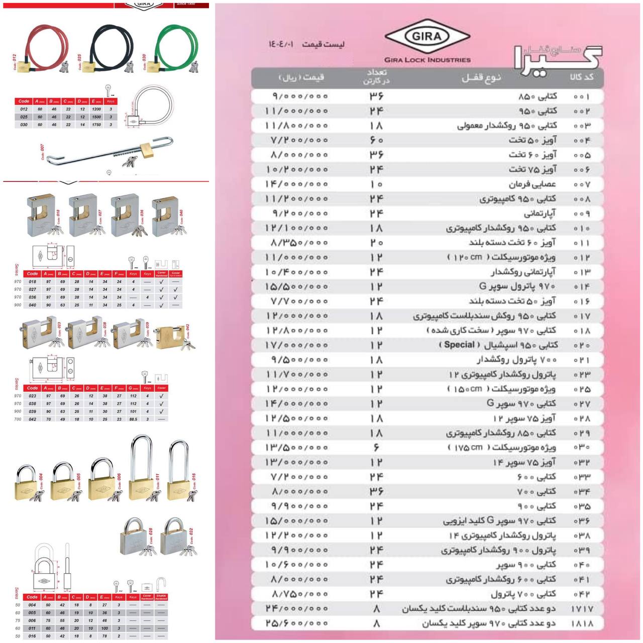 ⭐️لیست قیمت محصولات شرکت گیرا⭐️ ارسال بار تا باربری رایگان خرید کارتنی دارای تخفیف ارسال همه روزه ب