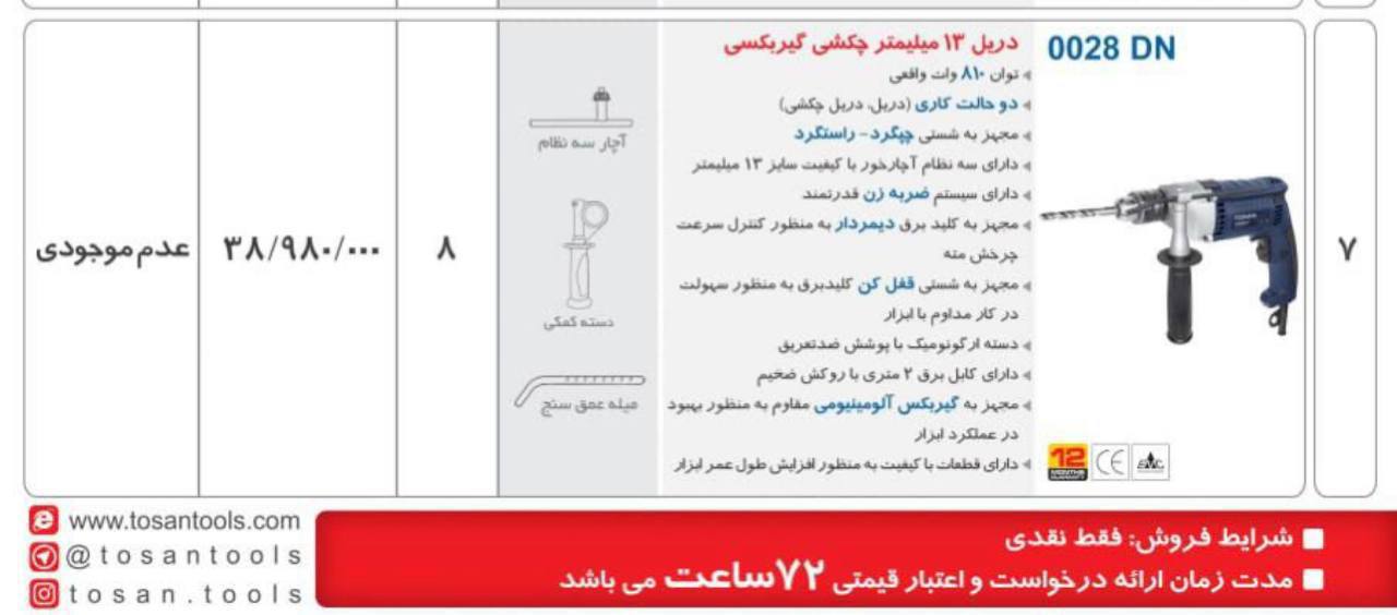 دریل ۰۰۲۸توسن‌