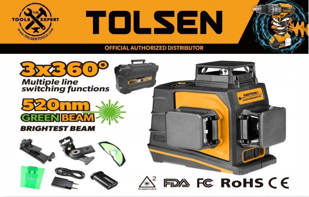 تراز لیزری سه بعدی 360 درجه نور سبز تولسن 