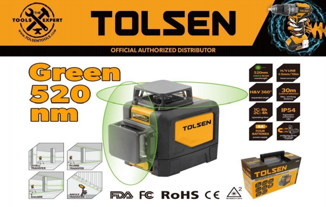 تراز لیزری دو بعدی 360 درجه نور سبزتولسن 