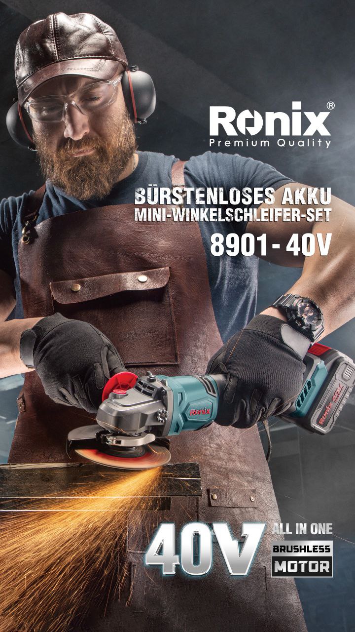 BÜRSTENLOSES AKKU MINI-WINKELSCHLEIFER-SET 8901 Vo