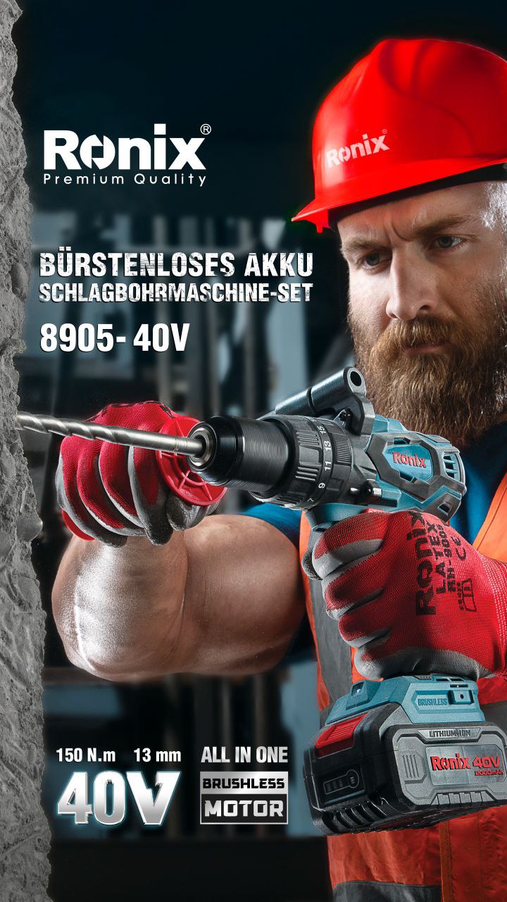 BÜRSTENLOSES AKKU SCHLAGBOHRMASCHINE-SET 8905 Von 