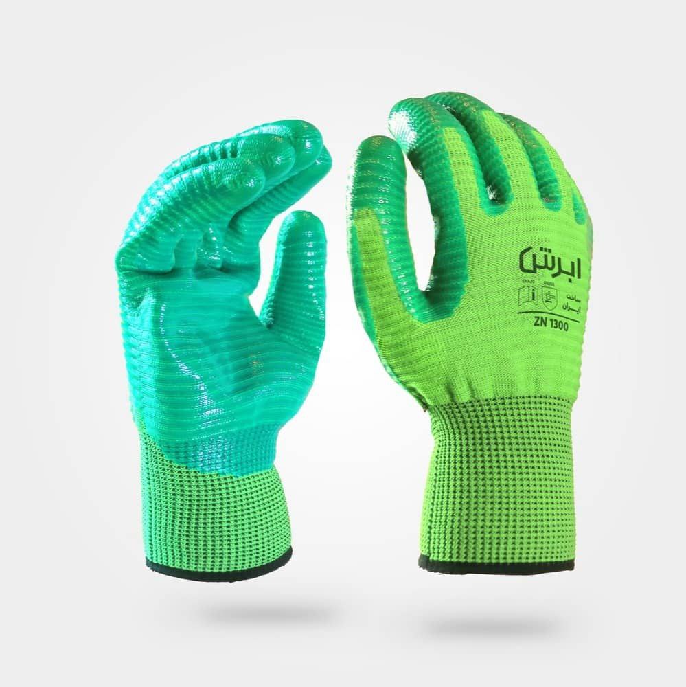 دستکش نیتریل شیاری ابرش