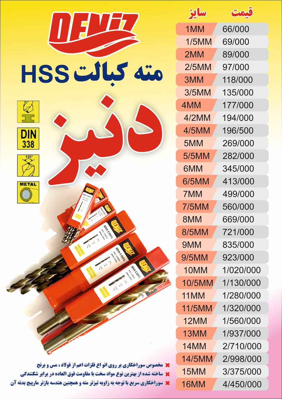 مته طرح کبالت دنیز 