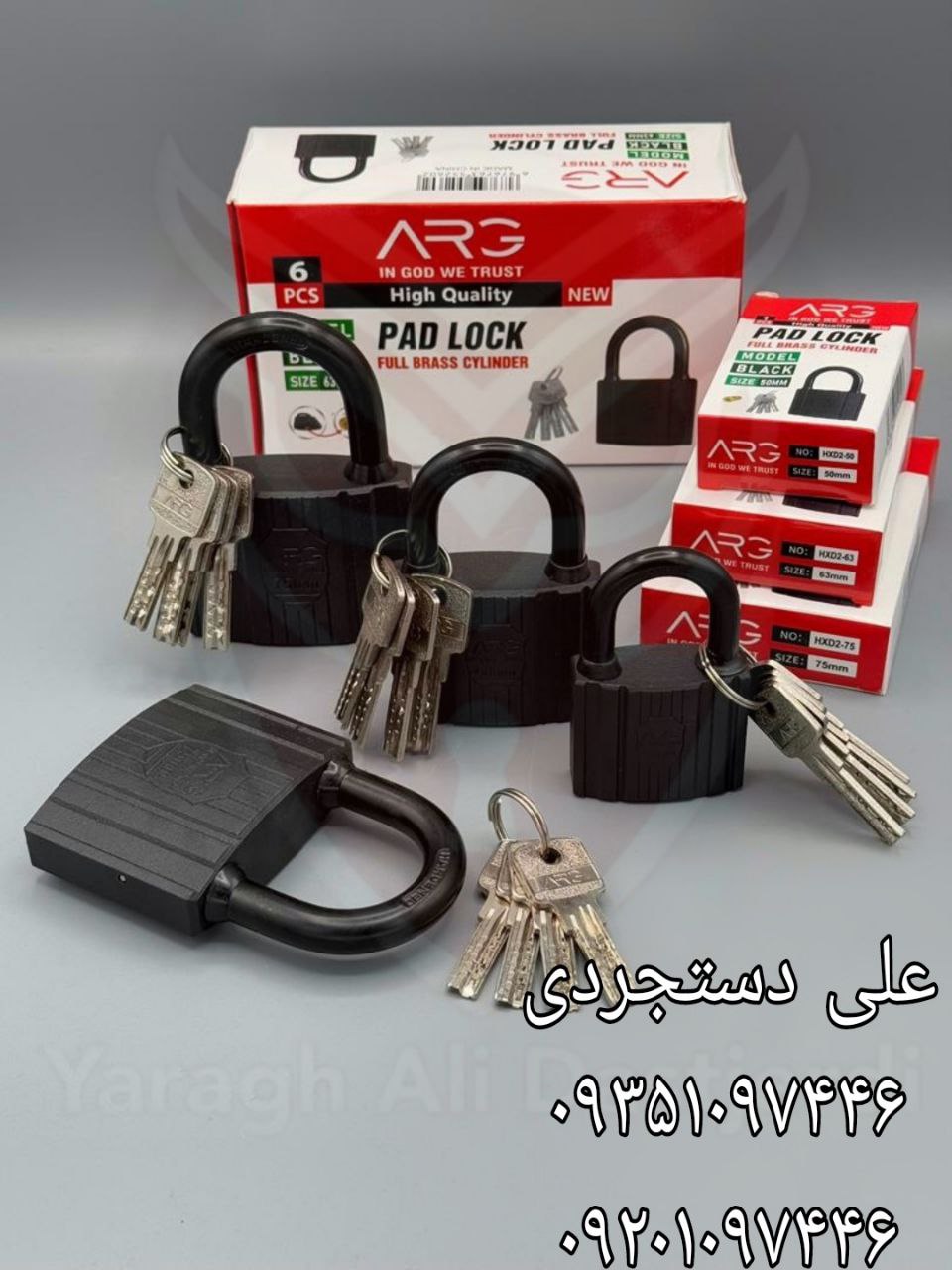 قفل آویز ۵۰ ۶۳ ۷۵ کلید کامپیوتری ارگ ARG