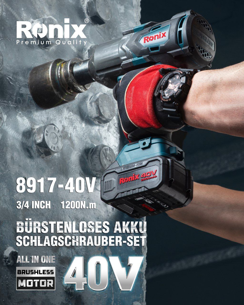 BÜRSTENLOSES AKKU SCHLAGSCHRAUBER-SET 8917-40V