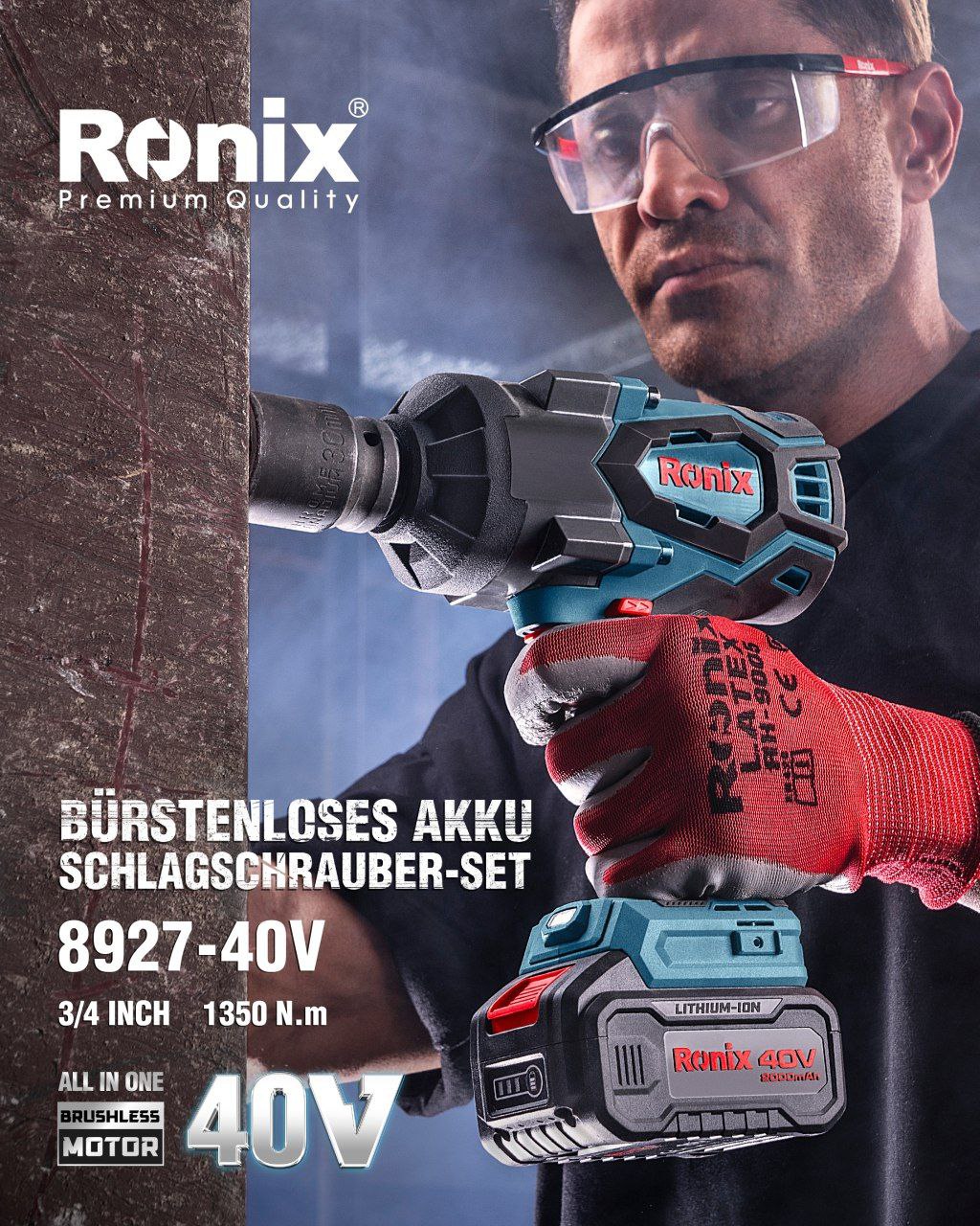 BÜRSTENLOSES AKKU SCHLAGSCHRAUBER-SET 8927-40V