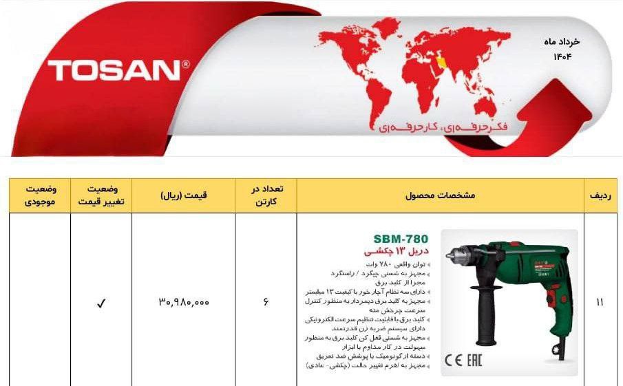 دریل ۷۱۰ وات dwt توسن 